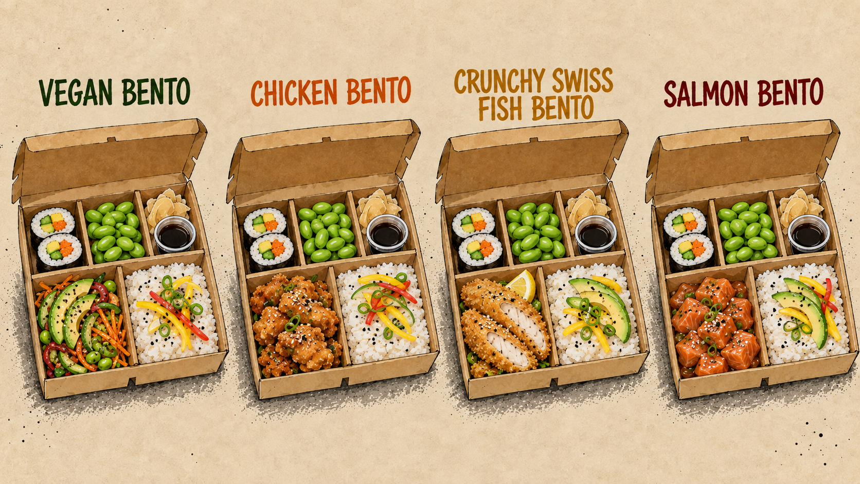 SUSHIRAMA Bentos mit zwei Futomaki-Stücken